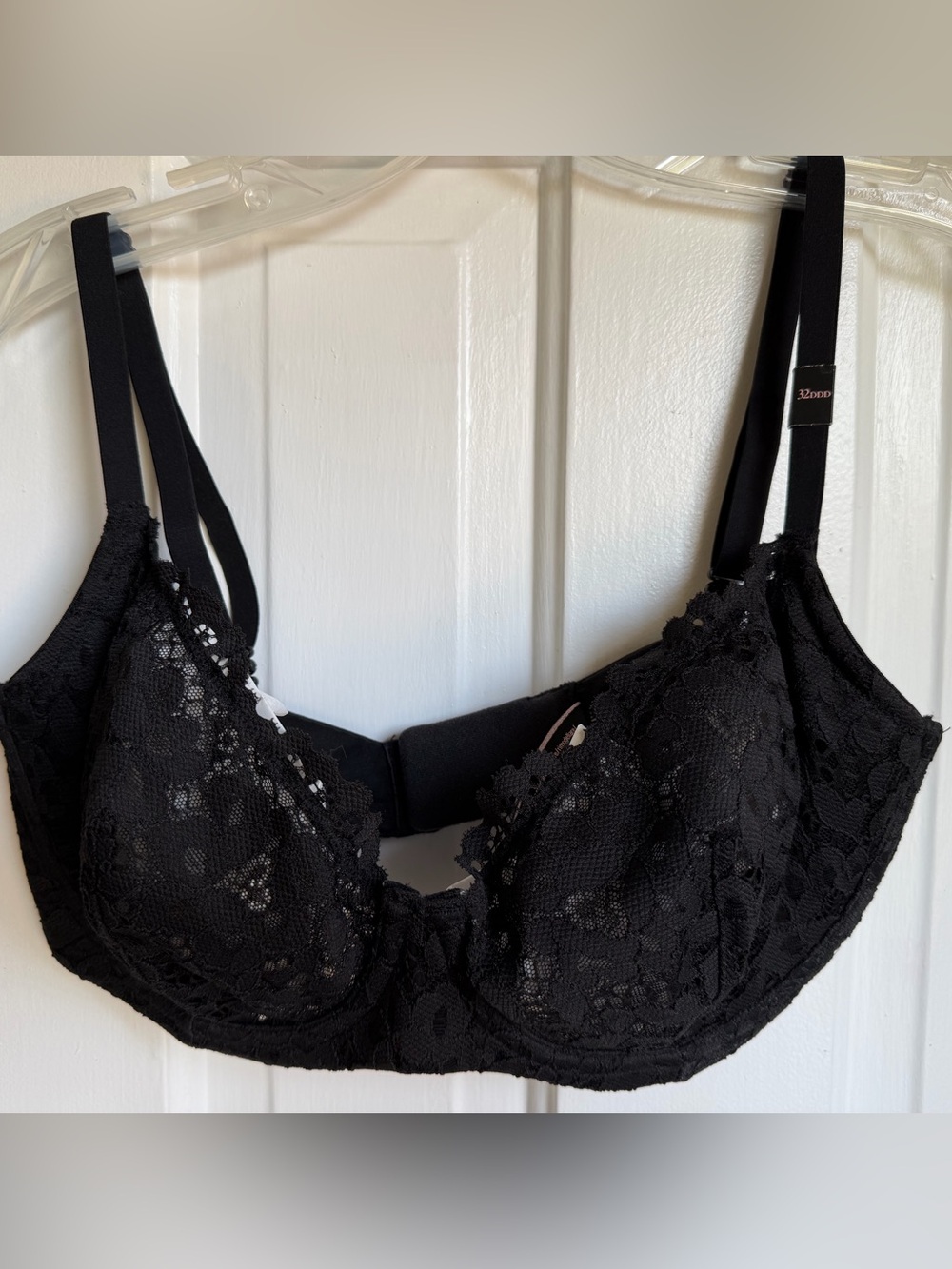 NWT Victoria Secret 32DDD Lace Unlined BLACK Bra